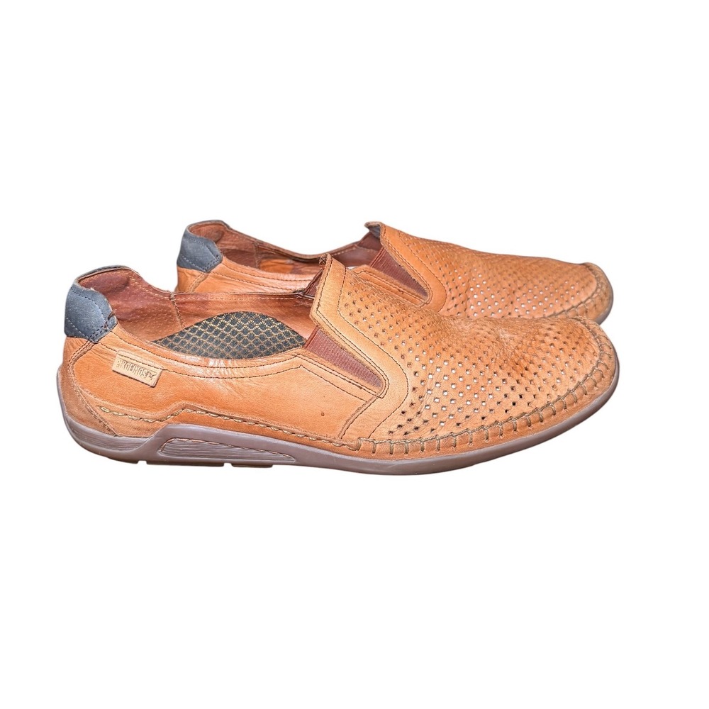 Pikolinos Berna M8J-6097 Men 42 Tan‎ Leather Perforated Slip On Loafers Cuero